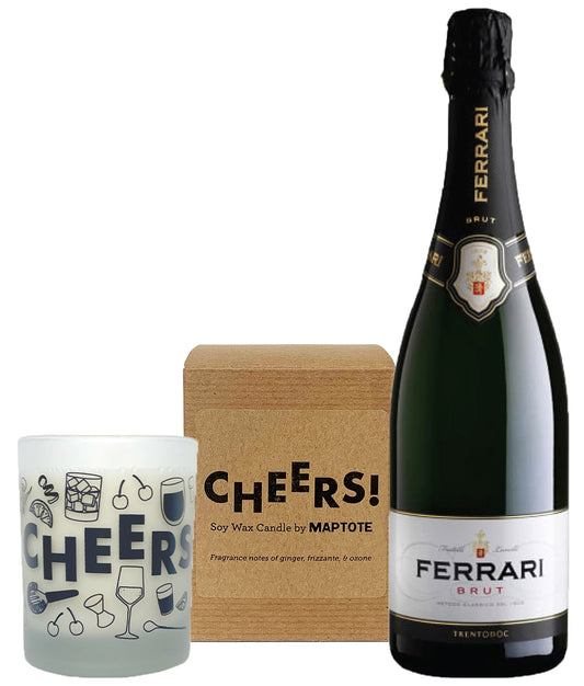 91 Point Sparkling Wine & Candle Gift Set