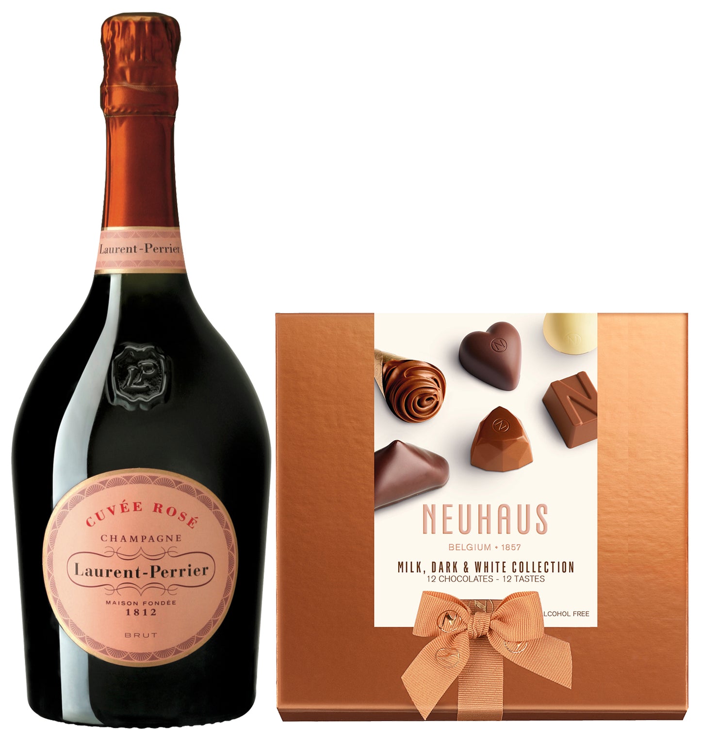 97 Point Laurent-Perrier Cuvee Rose & Neuhaus Chocolates Gift Set