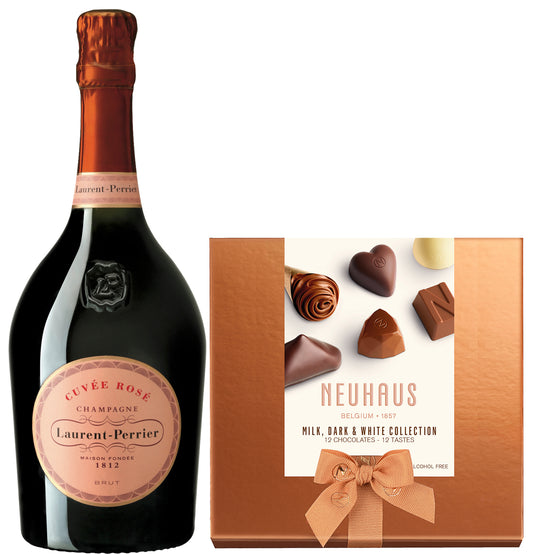 97 Point Laurent-Perrier Cuvee Rose & Neuhaus Chocolates Gift Set