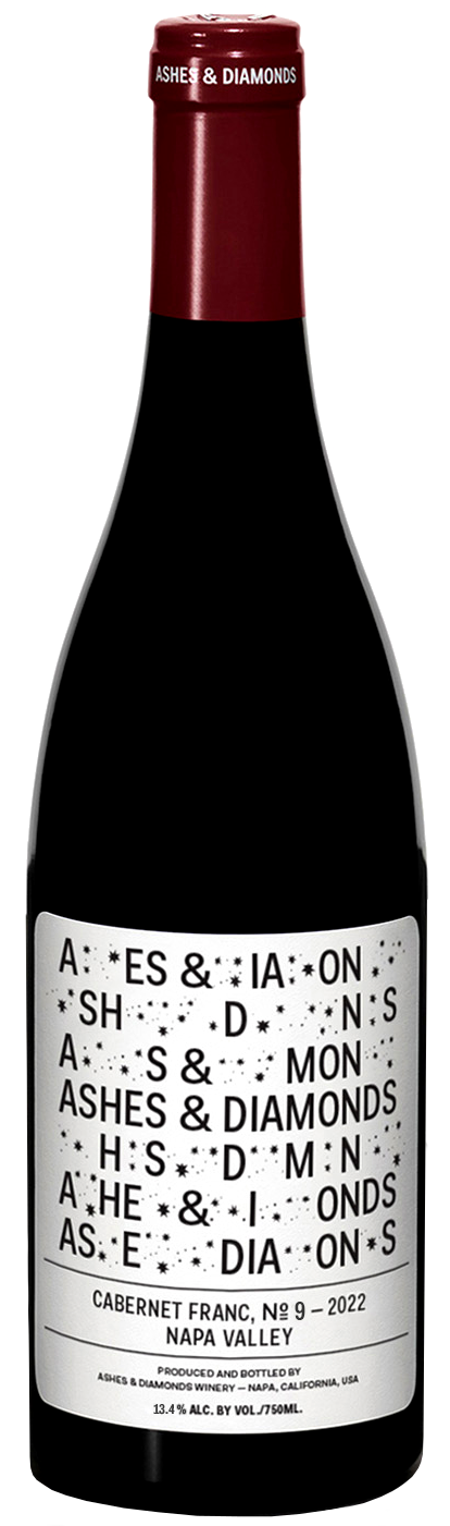 Ashes & Diamonds Cabernet Franc No. 9 2022  Front Bottle Shot