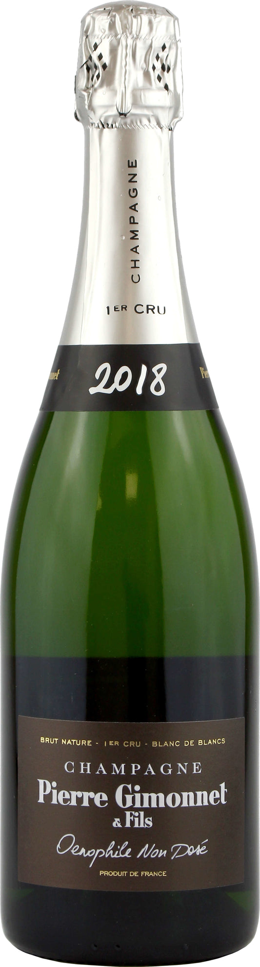 Pierre Gimonnet Oenophile Non Dose Blanc de Blancs 2018  Front Bottle Shot