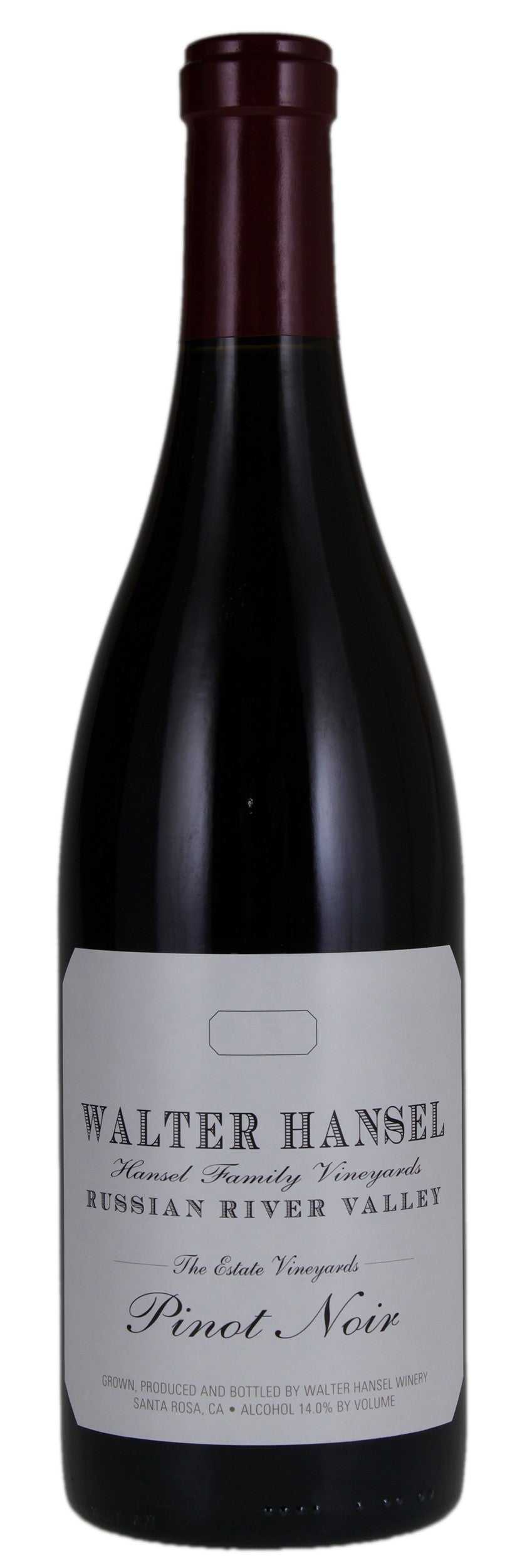 Walter Hansel Estate Vineyard Pinot Noir 2022  Front Bottle Shot