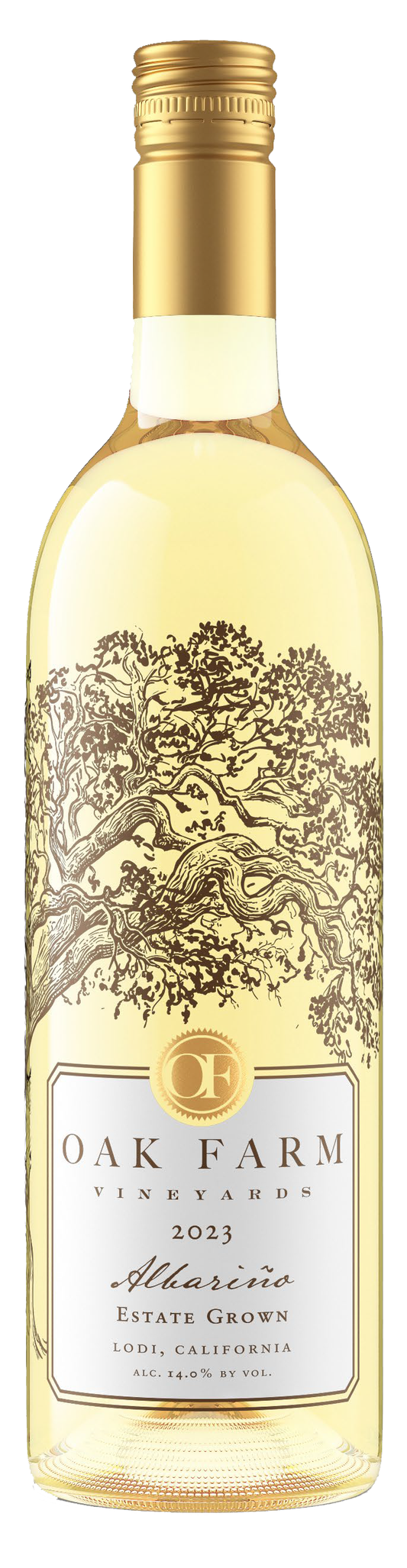 Oak Farm Albarino 2023  Front Bottle Shot