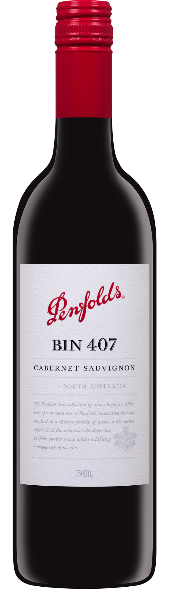 Penfolds Bin 407 Cabernet Sauvignon 2020  Front Bottle Shot
