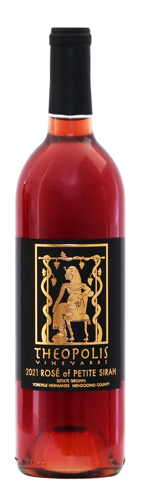 Theopolis Vineyards Estate Grown Rose of Petite Sirah 2021  Front Bottle Shot