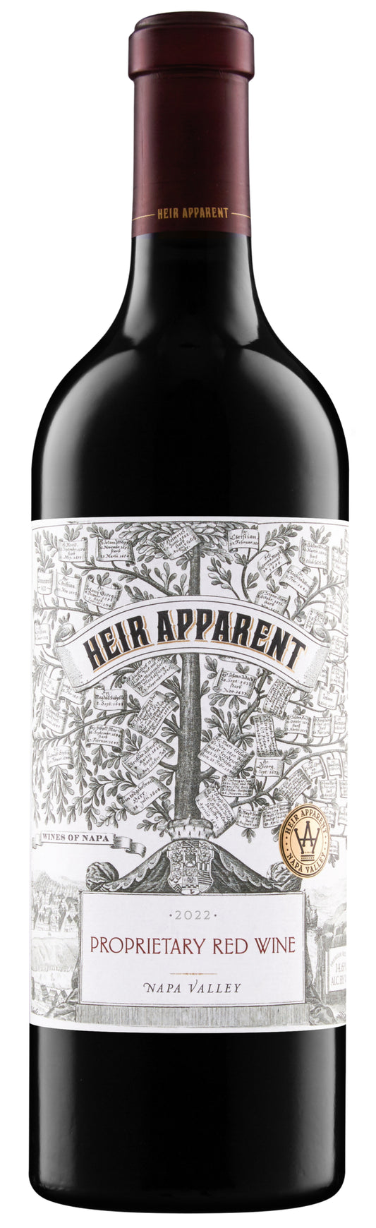 Heir Apparent Proprietary Red Wine 2022  Front Bottle Shot