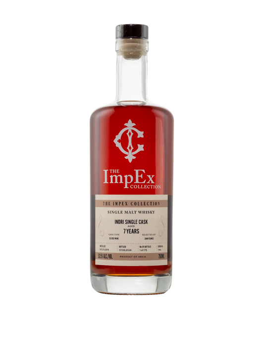 THE IMPEX COLLECTION 2015 7 YEAR OLD INDRI EX-RED WINE SINGLE CASK 1746 750 ML