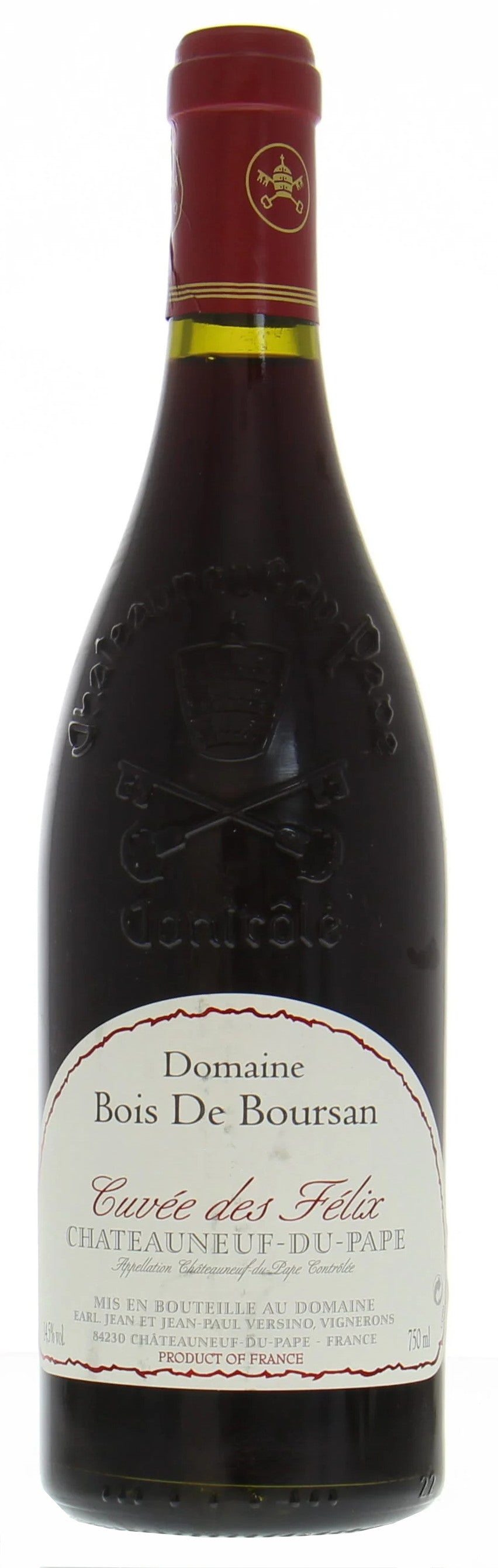 Domaine Bois de Boursan Chateauneuf-du-Pape Cuvee des Felix 2020  Front Bottle Shot