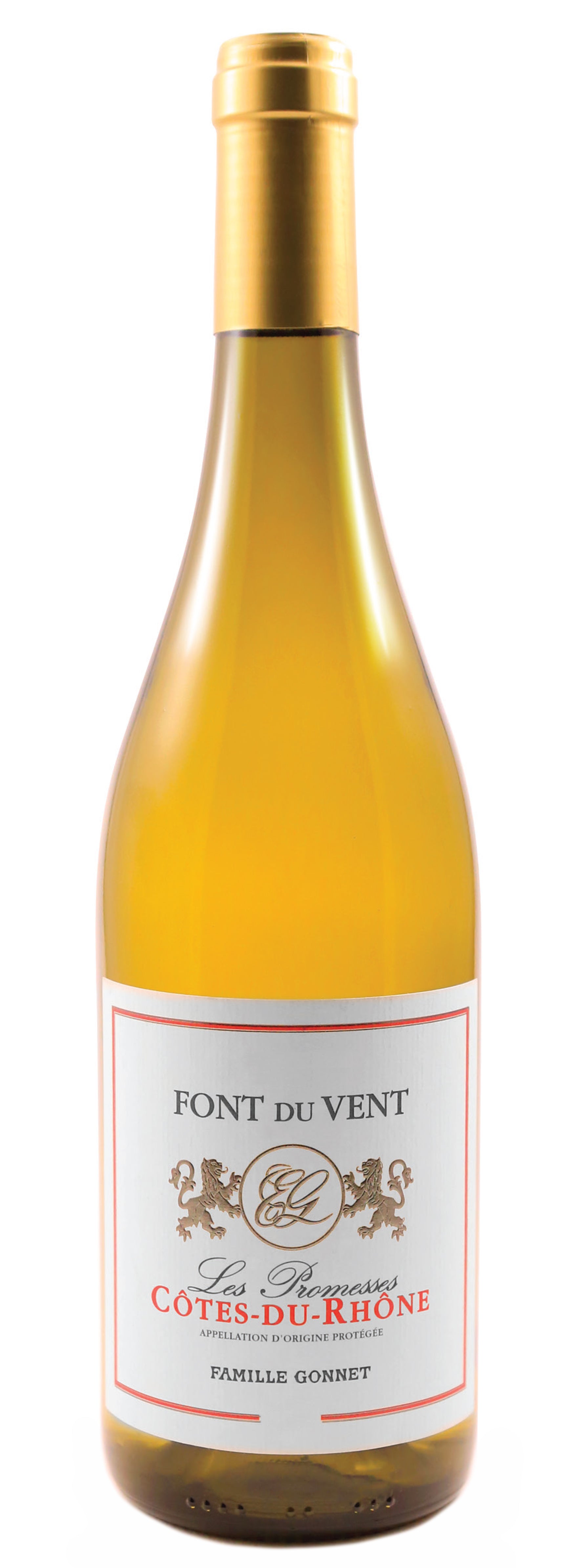 Domaine Font du Vent Les Promesses Cotes du Rhone Blanc 2022  Front Bottle Shot