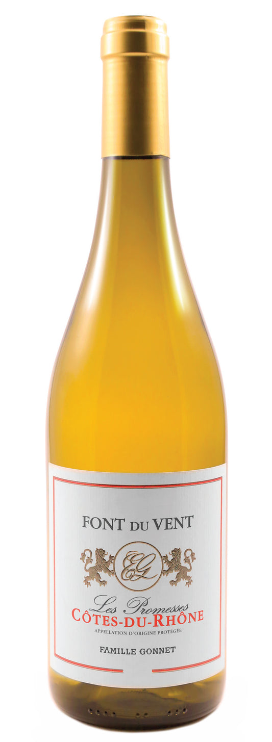 Domaine Font du Vent Les Promesses Cotes du Rhone Blanc 2022  Front Bottle Shot