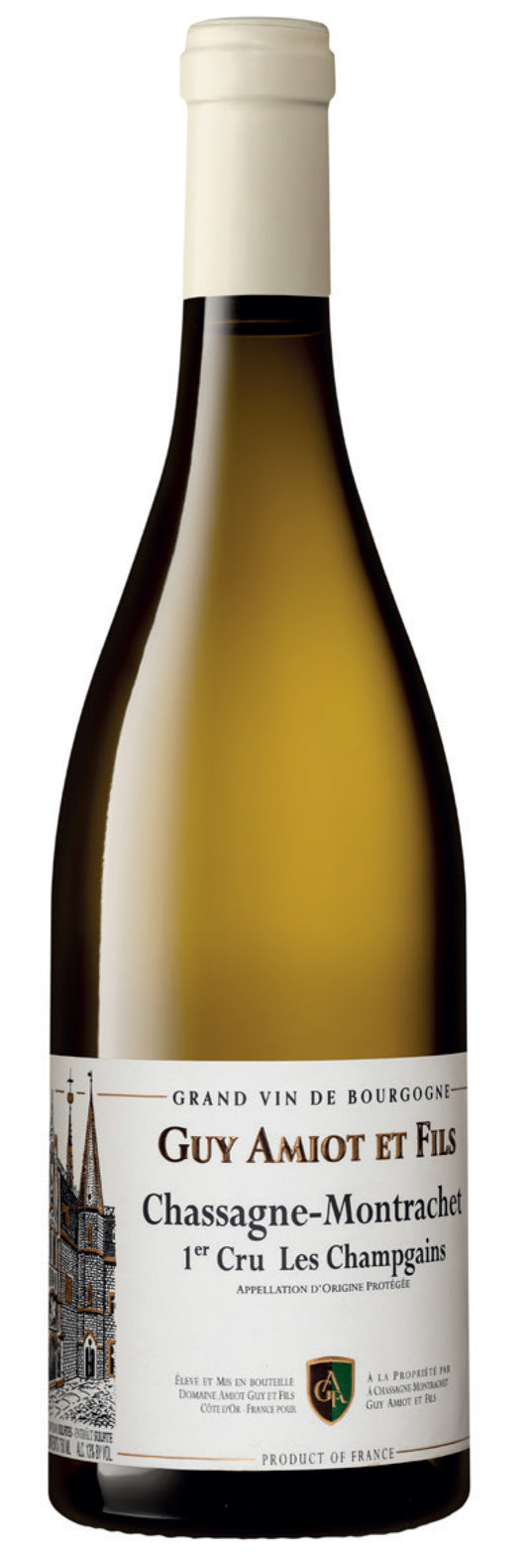 Guy Amiot Chassagne-Montrachet Les Champgains Premier Cru 2022  Front Bottle Shot