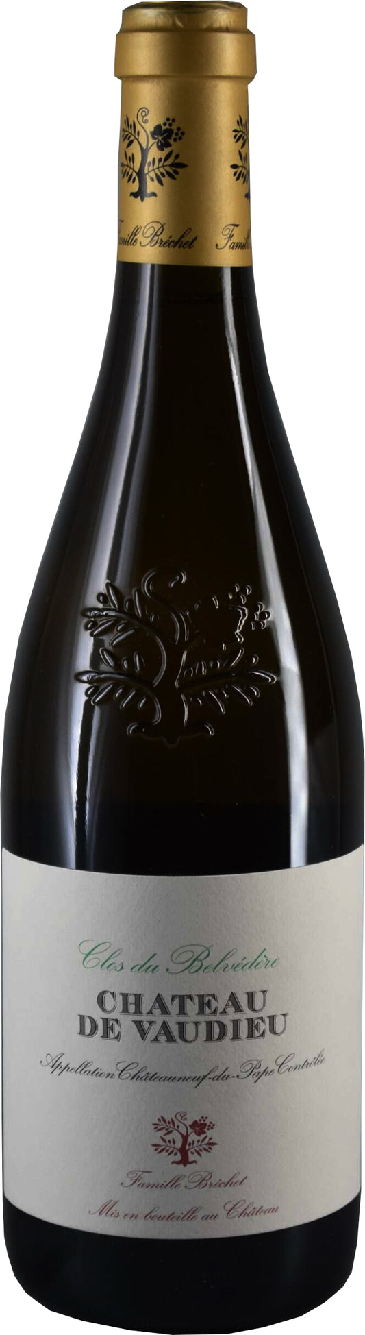 Chateau de Vaudieu Chateauneuf-du-Pape Clos du Belvedere Blanc 2022  Front Bottle Shot