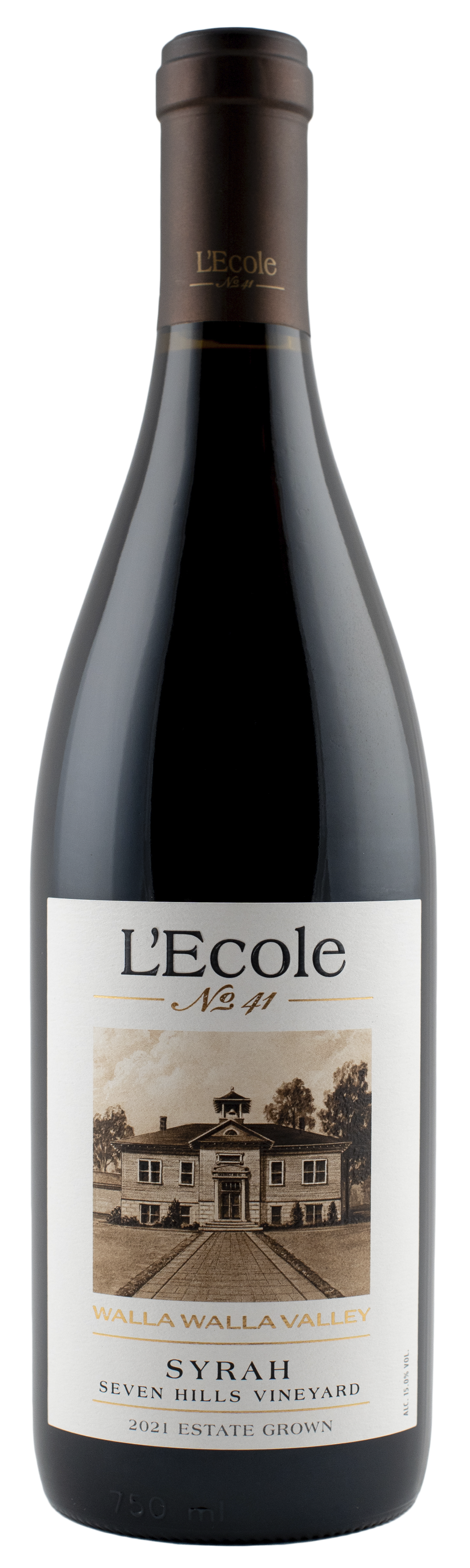 L'Ecole 41 Seven Hills Vineyard Estate Syrah 2021  Front Bottle Shot