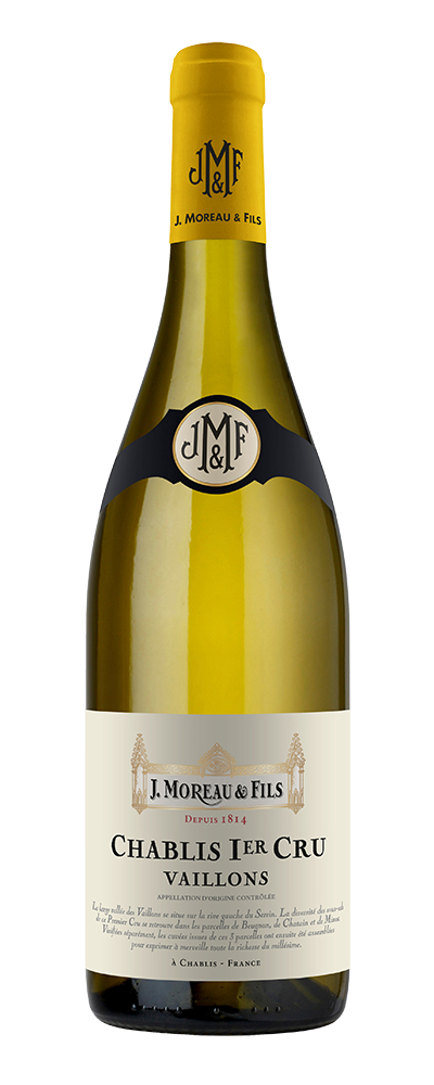 J. Moreau & Fils Chablis Vaillons Premier Cru 2019  Front Bottle Shot