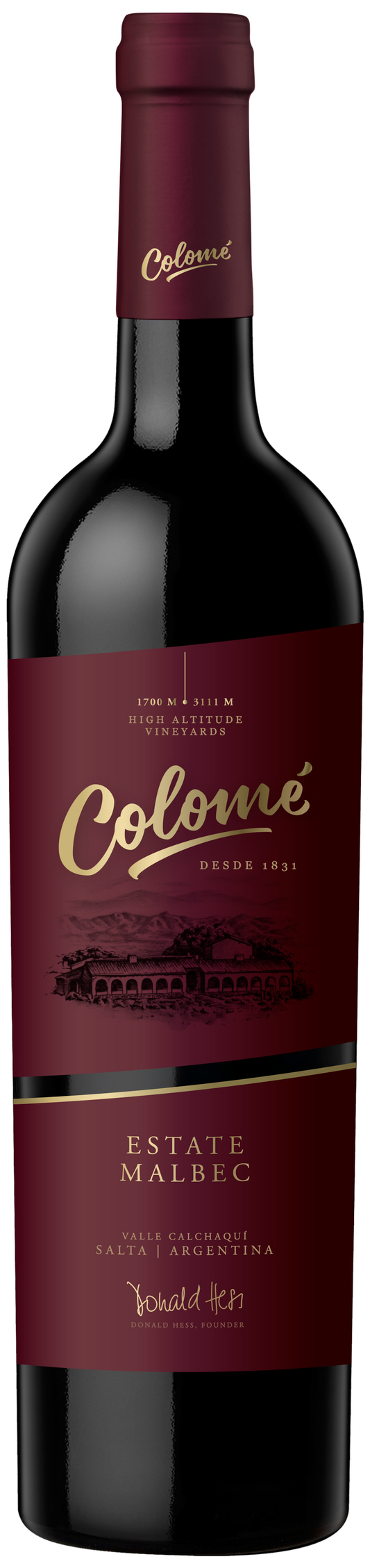 Bodega Colome Estate Malbec 2022  Front Bottle Shot