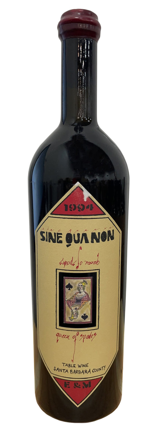 Sine Qua Non Queen of Spades Syrah 1994  Front Bottle Shot
