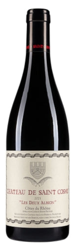 Chateau de Saint Cosme Cotes du Rhone Les Deux Albion 2021  Front Bottle Shot