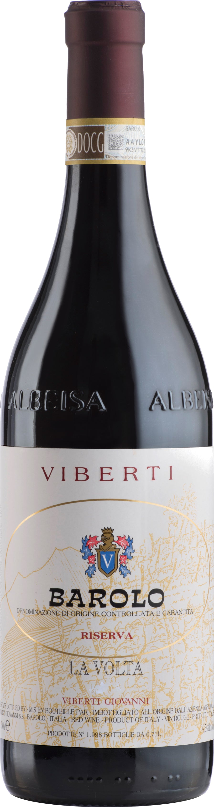 Viberti La Volta Barolo Riserva 2018  Front Bottle Shot