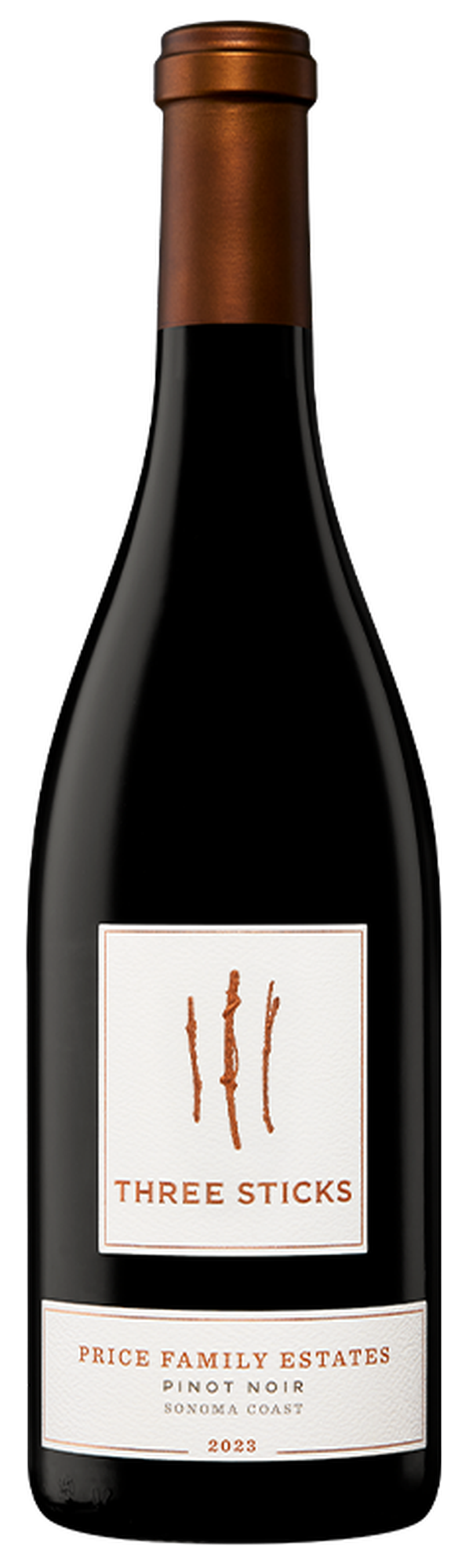 Three Sticks Price Family Estates Pinot Noir 2023  Front Bottle Shot