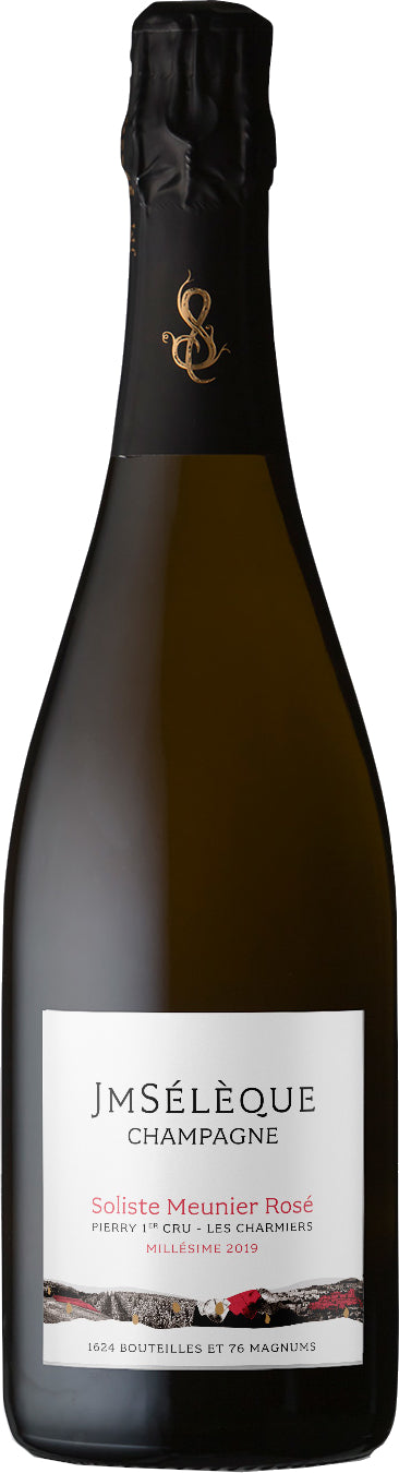 J-M Seleque Soliste Meunier Rose Les Charmiers Extra Brut 2019  Front Bottle Shot