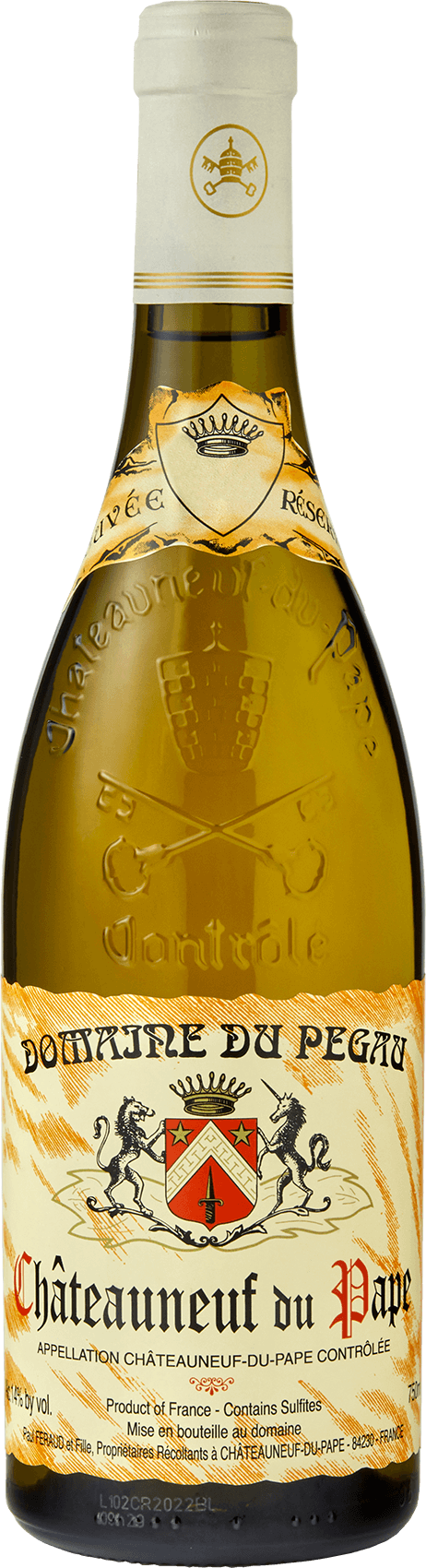 Domaine du Pegau Chateauneuf-du-Pape Cuvee Reservee Blanc 2022  Front Bottle Shot