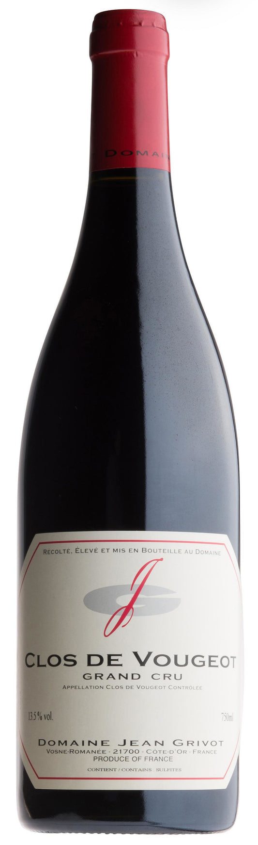 Domaine Jean Grivot Clos de Vougeot Grand Cru 2021  Front Bottle Shot