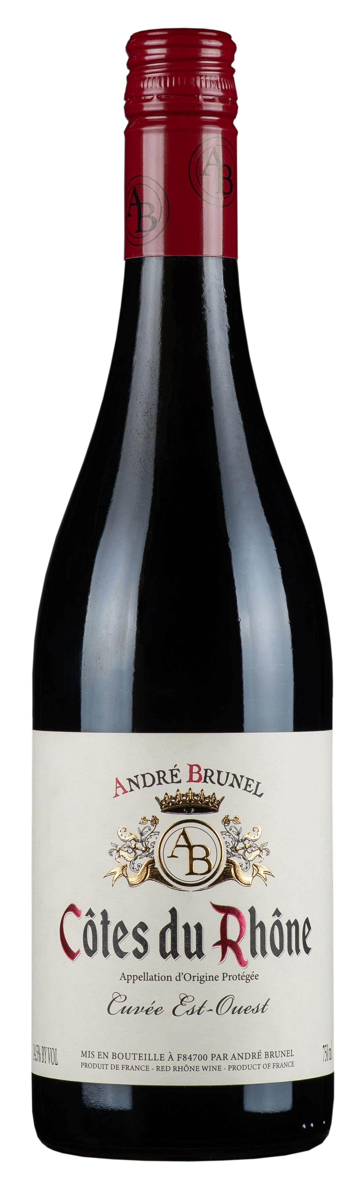 Andre Brunel Cotes du Rhone Cuvee Est-Ouest 2023  Front Bottle Shot