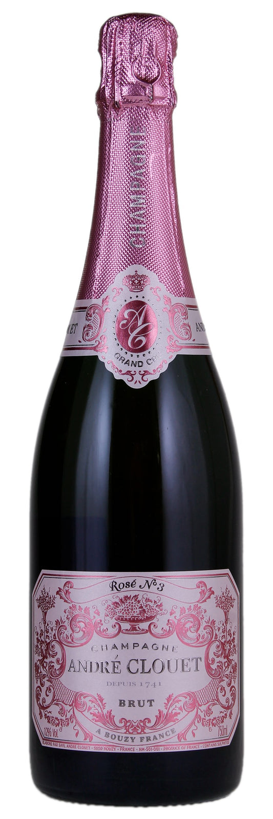 Champagne Andre Clouet Brut Rose No. 3  Front Bottle Shot