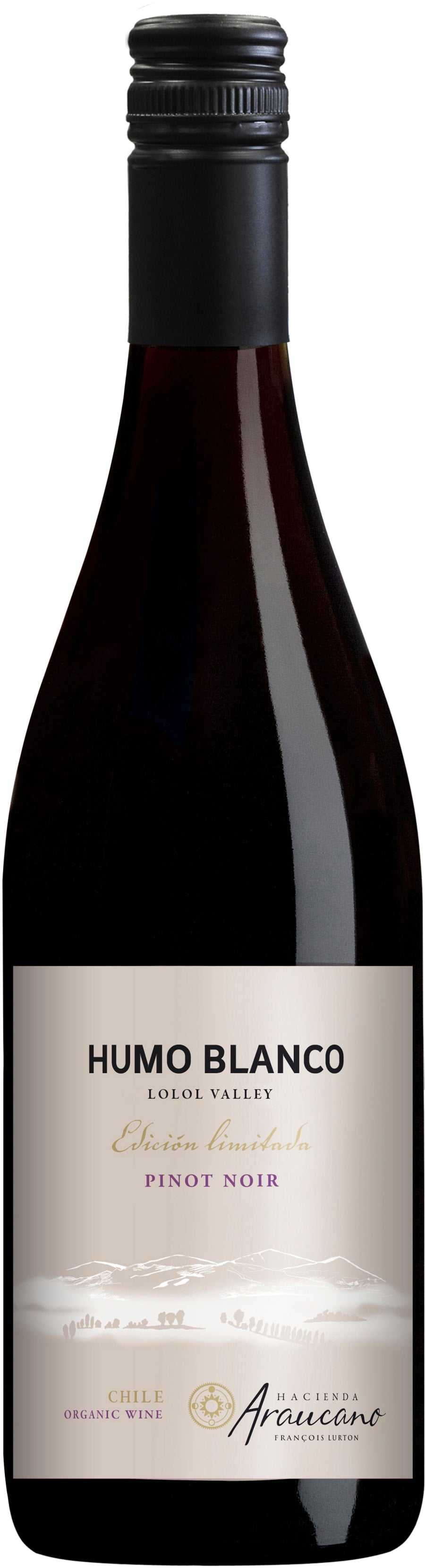 Hacienda Araucano Humo Blanco Organic Pinot Noir 2021  Front Bottle Shot