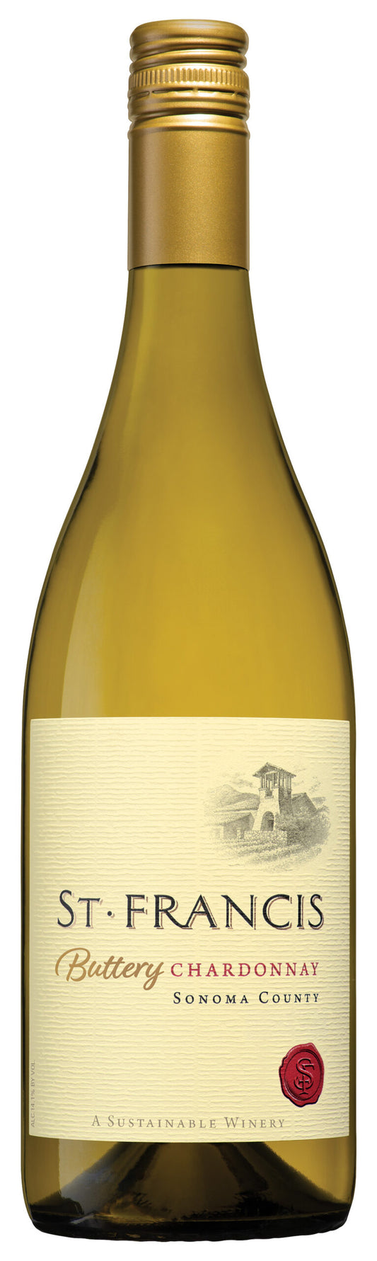St. Francis Buttery Chardonnay 2022  Front Bottle Shot