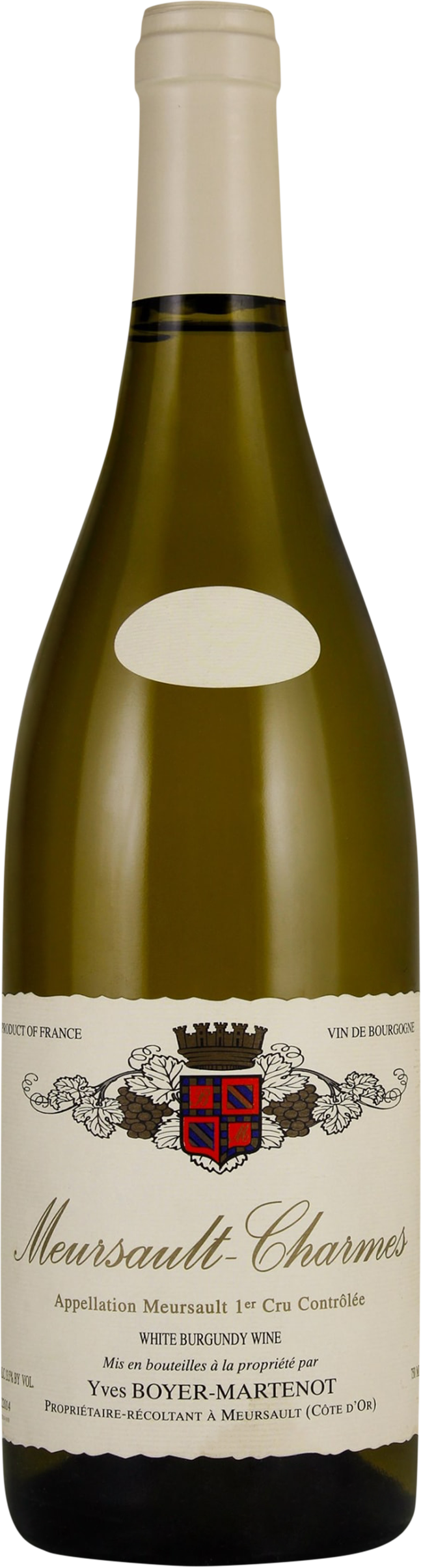 Boyer-Martenot Meursault-Charmes Premier Cru 2022  Front Bottle Shot