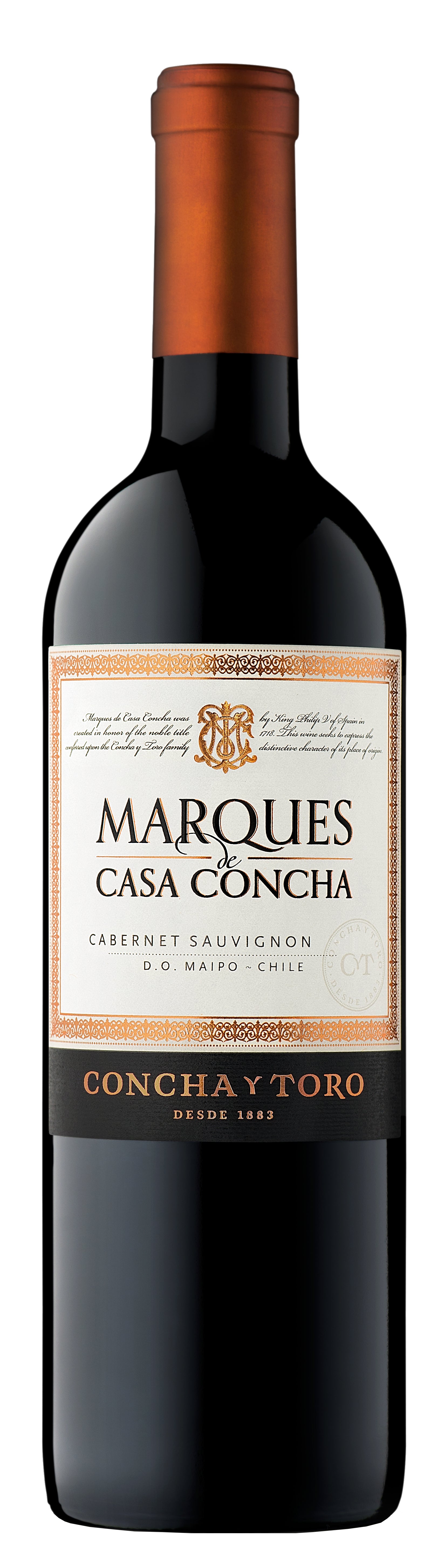 Concha y Toro Marques de Casa Concha Cabernet Sauvignon 2018 Front Bottle Shot