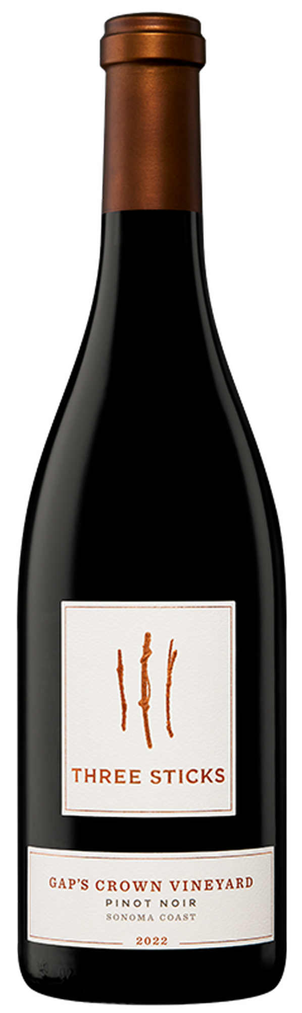 Three Sticks Gap's Crown Vineyard Pinot Noir 2022  Front Bottle Shot