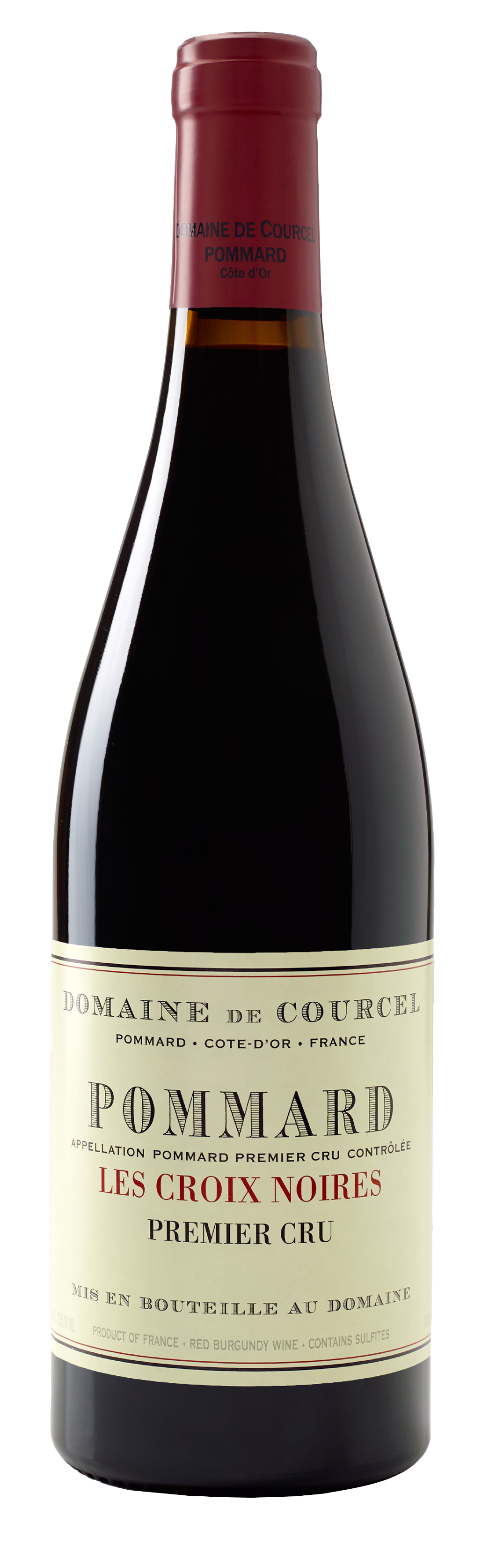 Domaine de Courcel Pommard Les Croix Noires Premier Cru 2018  Front Bottle Shot