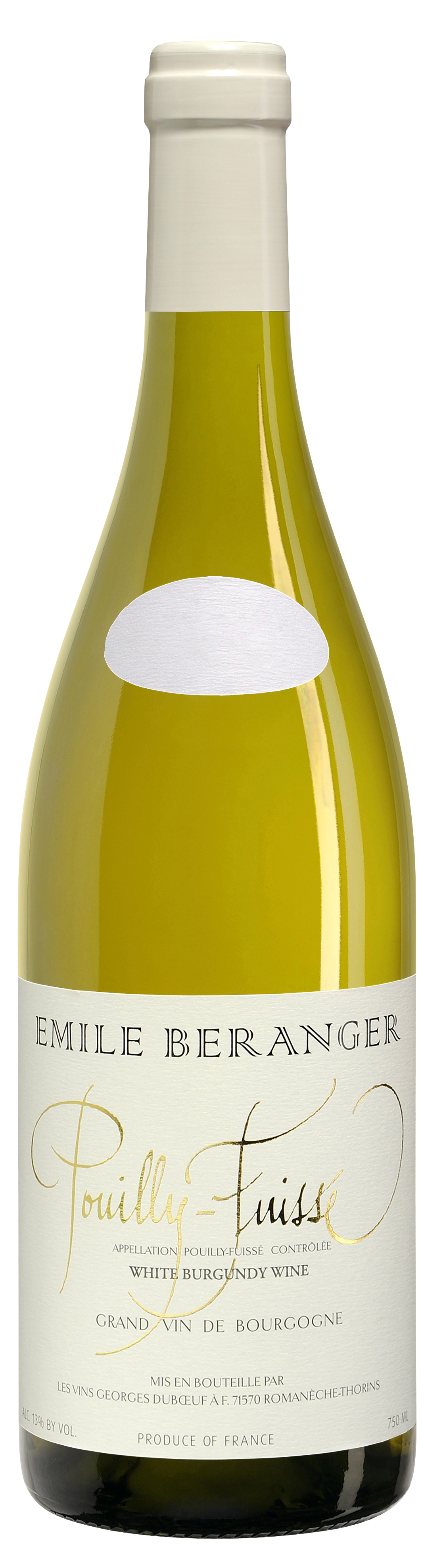 Duboeuf Pouilly-Fuisse Emile Beranger 2022  Front Bottle Shot