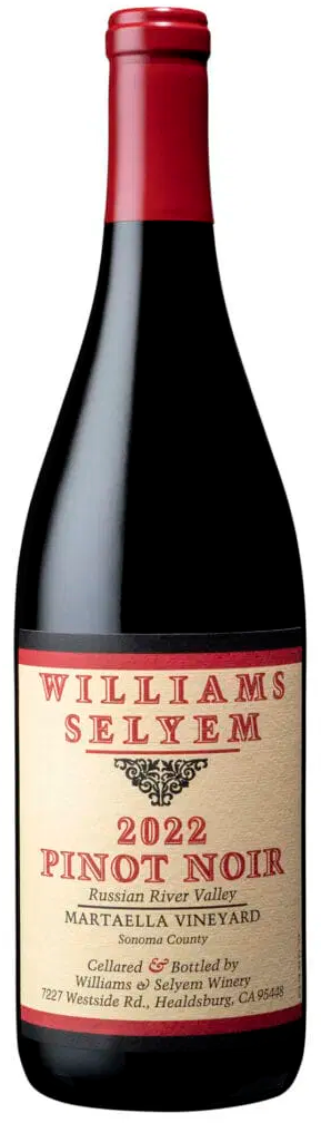 Williams Selyem Martaella Vineyard Pinot Noir 2022  Front Bottle Shot