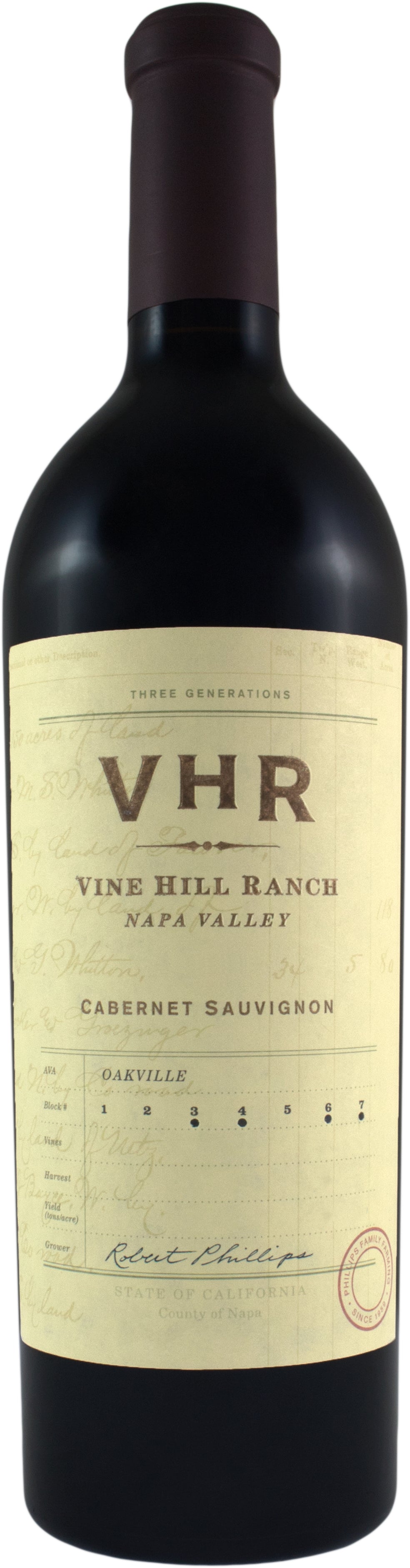 Vine Hill Ranch VHR Cabernet Sauvignon 2020  Front Bottle Shot