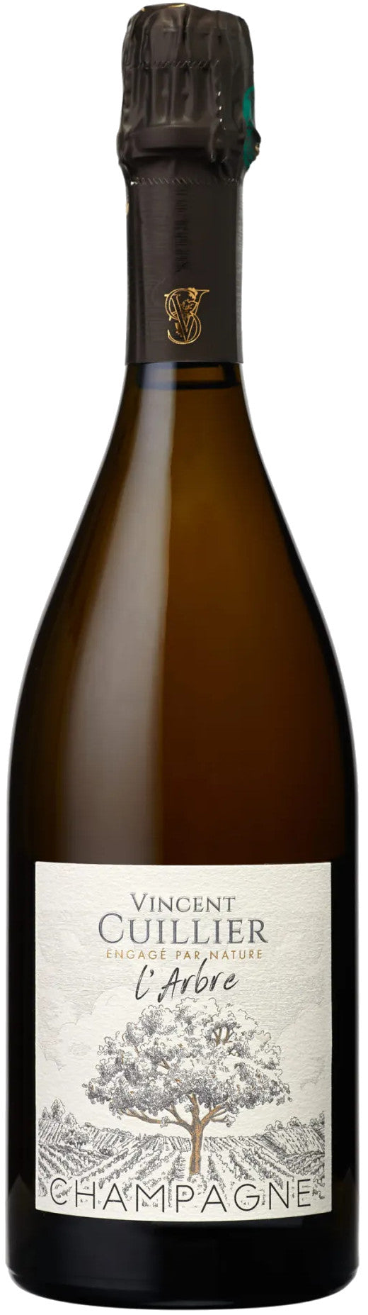 Vincent Cuillier L'Arbre Blanc de Noirs Brut Nature  Front Bottle Shot