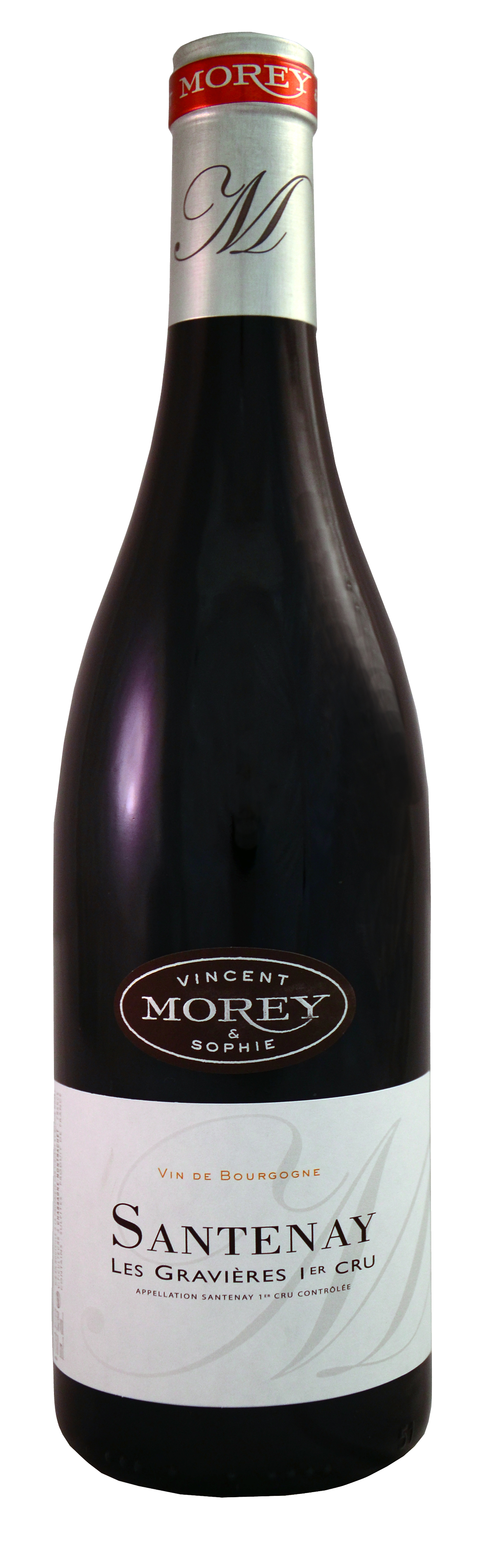 Domaine Vincent & Sophie Morey Santenay Les Gravieres Premier Cru 2021  Front Bottle Shot