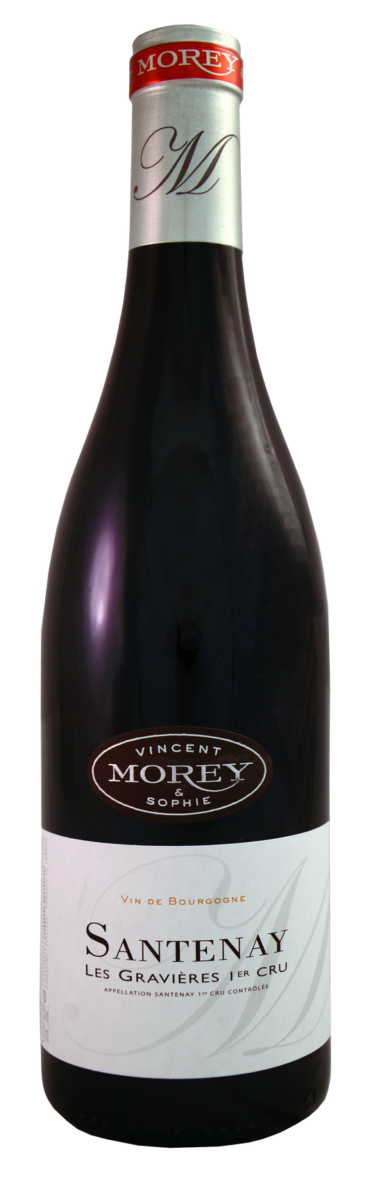 Domaine Vincent & Sophie Morey Santenay Les Gravieres Premier Cru 2021  Front Bottle Shot