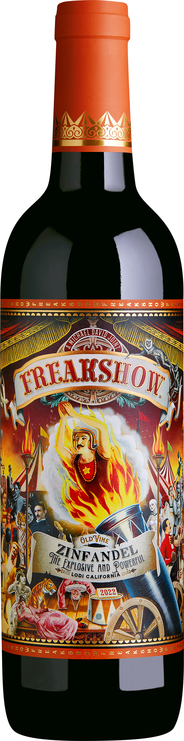 Michael David Winery Freakshow Old Vine Zinfandel 2022  Front Bottle Shot