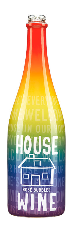 House Wine Rainbow Rose Bubbles  Front Bottle Shot