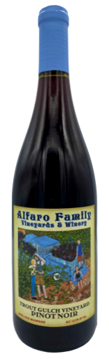 Alfaro Family Trout Gulch Vineyard Pinot Noir 2022  Front Bottle Shot