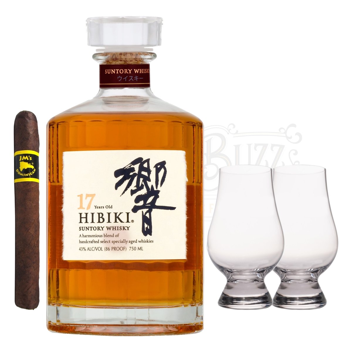 Hibiki 17 Year With Glencairn Set & Cigar Bundle