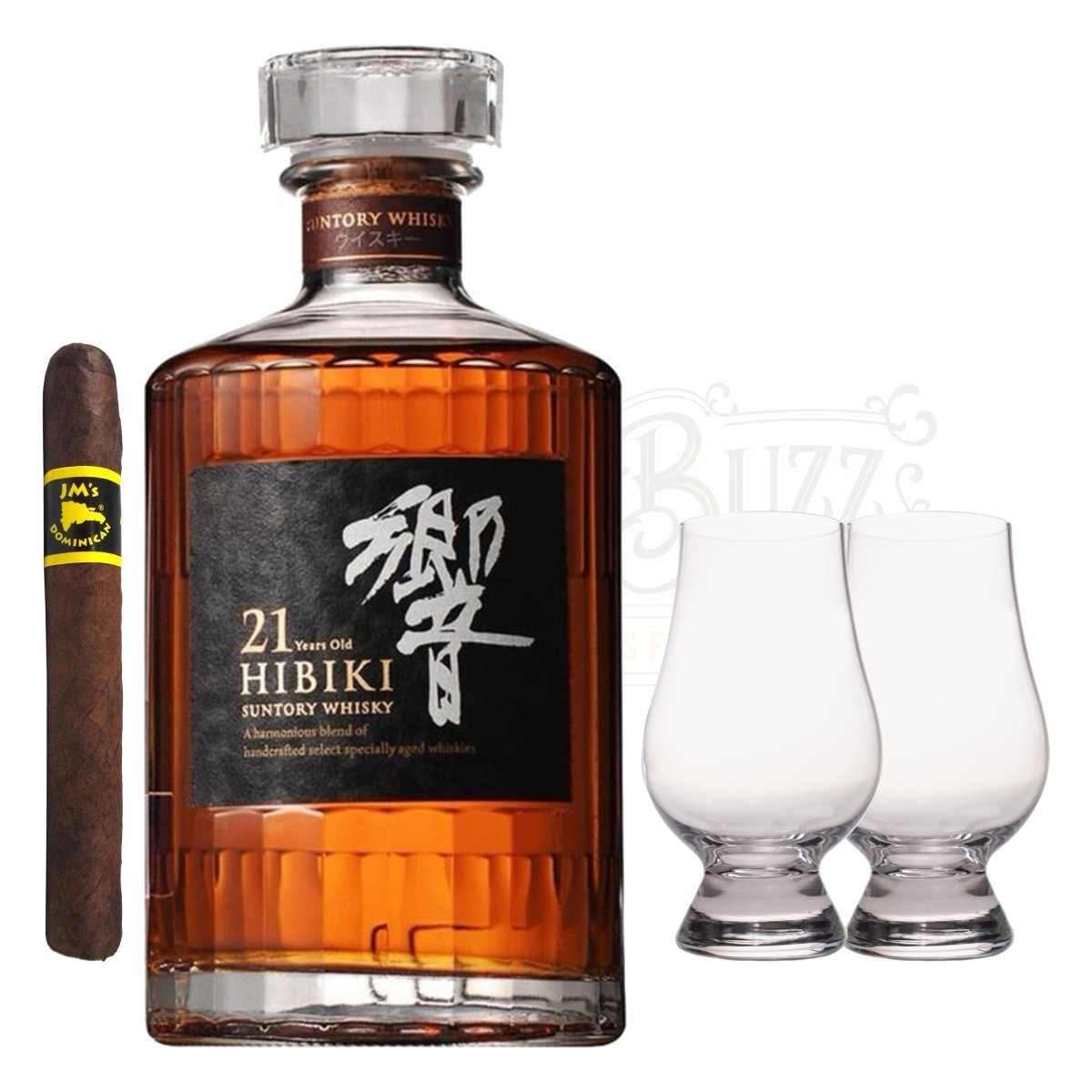 Hibiki 21 Year With Glencairn Set & Cigar Bundle