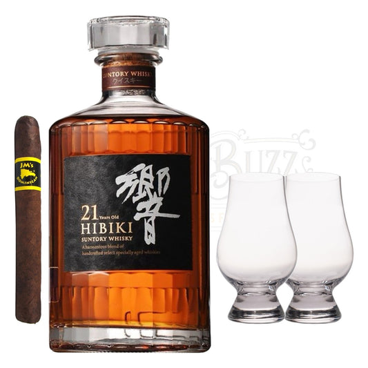 Hibiki 21 Year With Glencairn Set & Cigar Bundle