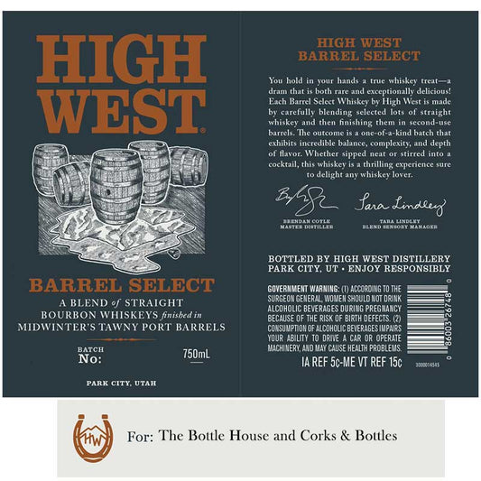 High West Barrel Select Finished in Midwinter's Tawny Port Barrels Bourbon Whiskey 750ml