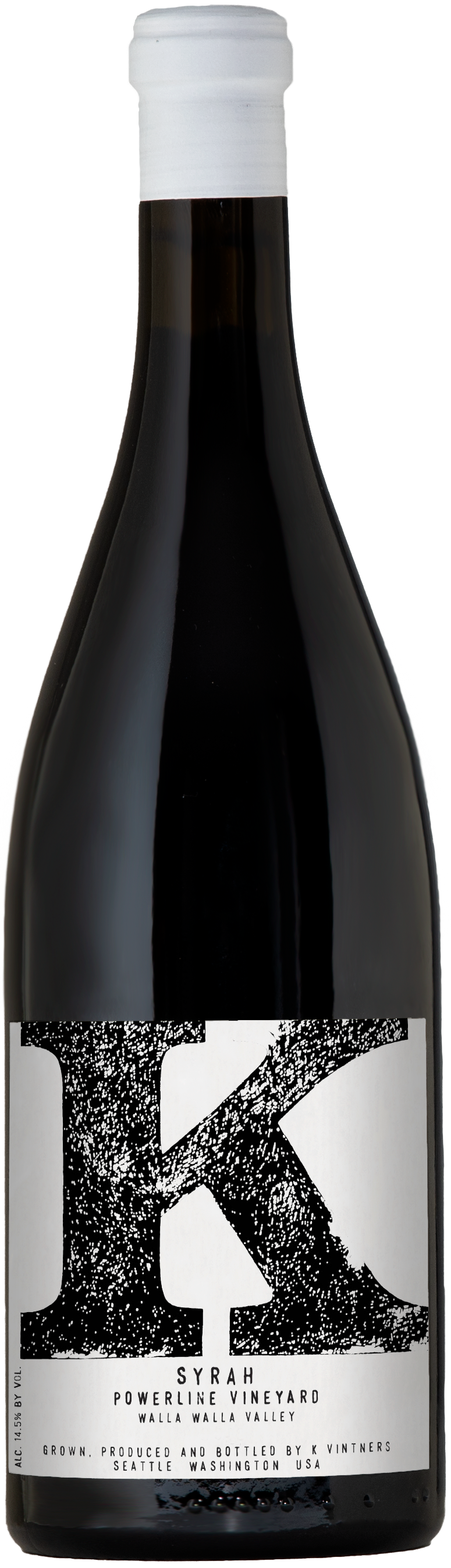 K Vintners Powerline Syrah 2020  Front Bottle Shot
