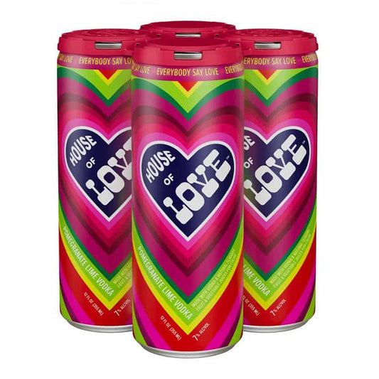 House of Love Pomegrante Lime Flavored Vodka Cocktail 4/355ml