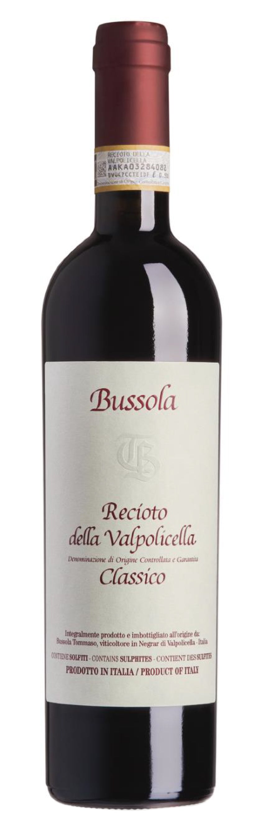 Bussola Recioto della Valpolicella Classico (500ML) 2018  Front Bottle Shot